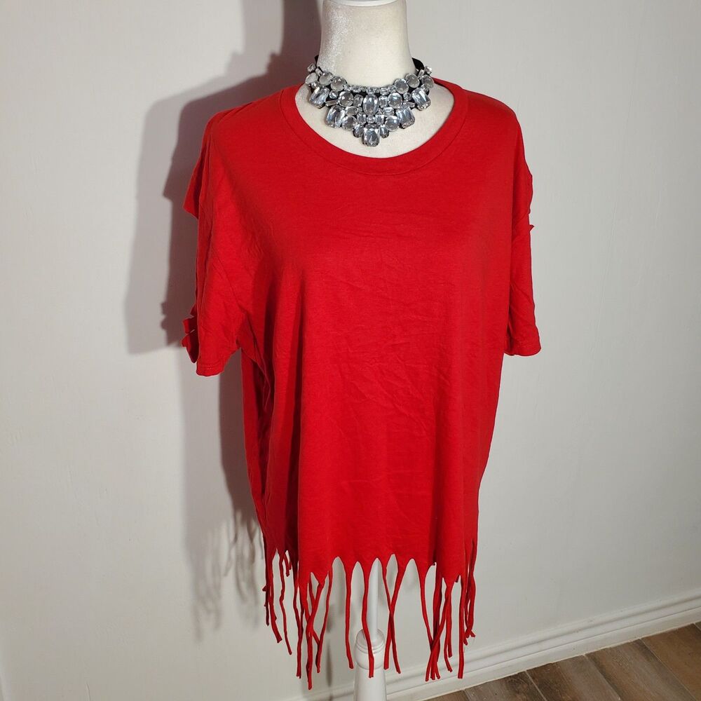 ON FIRE SHIRT RED SHORT SLEEVE COTTON SIZE 3X